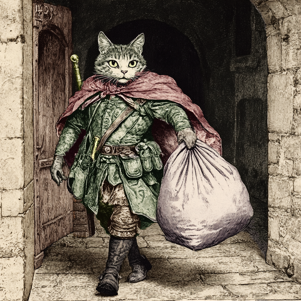 Der gestiefelte Kater Illustration des Märchens der gestiefelte Kater