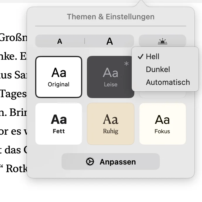 Screenshot Barrierefreiheit Screenshot mit den Barriefreiheitsfunktionen